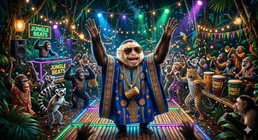 Monkey celebration party